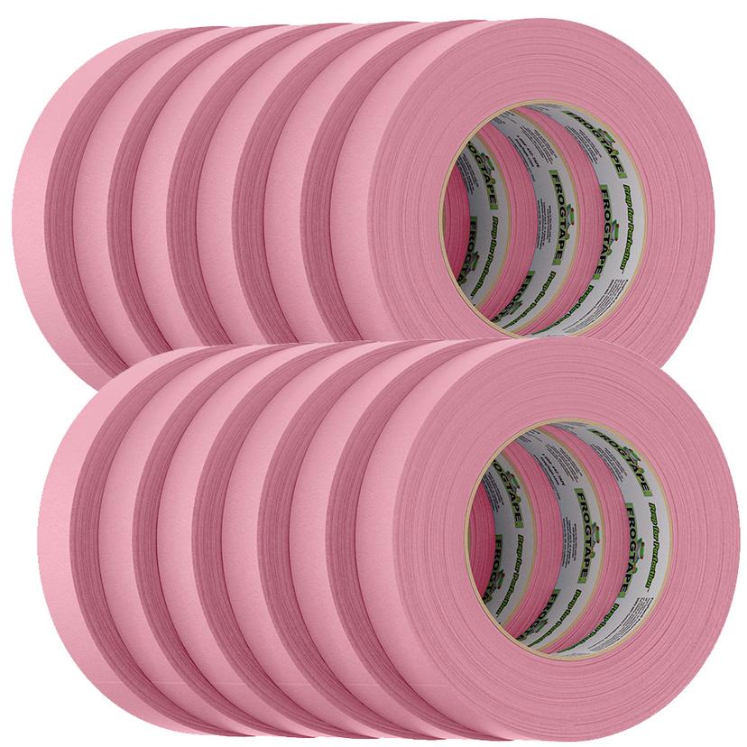 FROGTAPE 105333 CP 325 Medium-High Adhesion Masking Tape - 24MM x 55M x 6-Pack - Pink - Rated for 325 degrees F