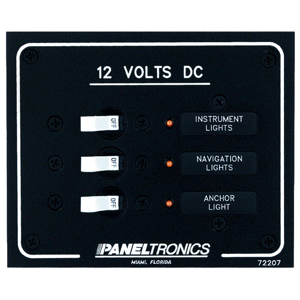 PANELTRONICS 9972207B STANDARD DC 3 POSITION BREAKER PANEL WITH LEDS - High quality product image showing PANELTRONICS 9972207B STANDARD DC 3 POSITION BREAKER PANEL WITH LEDS details and features
