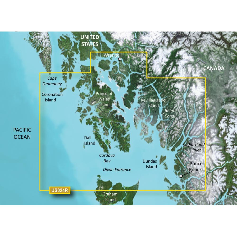 GARMIN 010-C0725-00 BLUECHART G2 VISION HD - VUS024R - WRANGELL - DIXON ENTRANCE - MICROSD/;SD - High quality product image showing GARMIN 010-C0725-00 BLUECHART G2 VISION HD - VUS024R - WRANGELL - DIXON ENTRANCE - MICROSD/;SD details and features