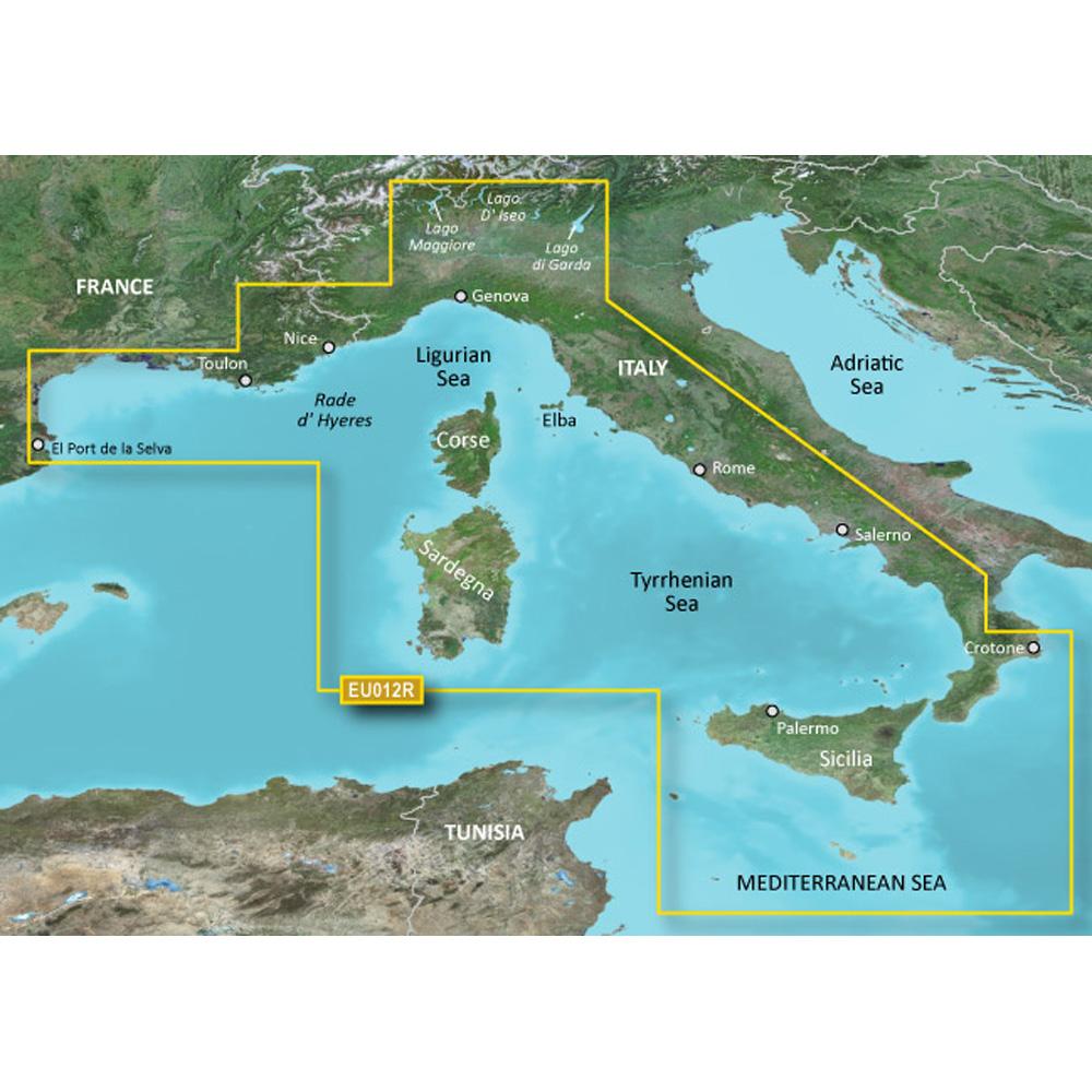 GARMIN 010-C0770-00 BLUECHART G2 VISION HD - VEU012R - ITALY, WEST COAST - MICROSD;/SD - High quality product image showing GARMIN 010-C0770-00 BLUECHART G2 VISION HD - VEU012R - ITALY, WEST COAST - MICROSD;/SD details and features