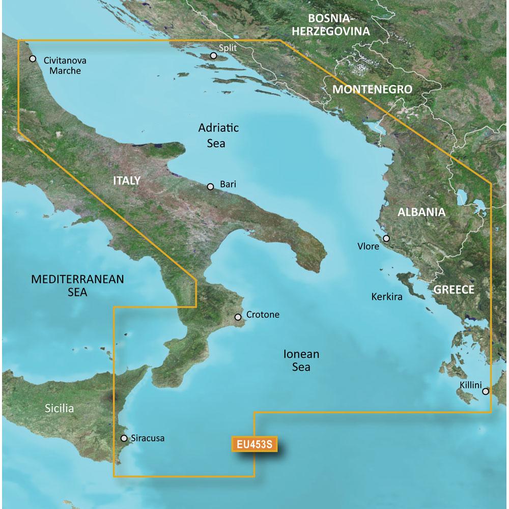 GARMIN 010-C0797-00 BLUECHART G2 VISION HD - VEU453S - ADRIATIC SEA, SOUTH COAST - MICROSD;/SD - The Twister Group Tools product