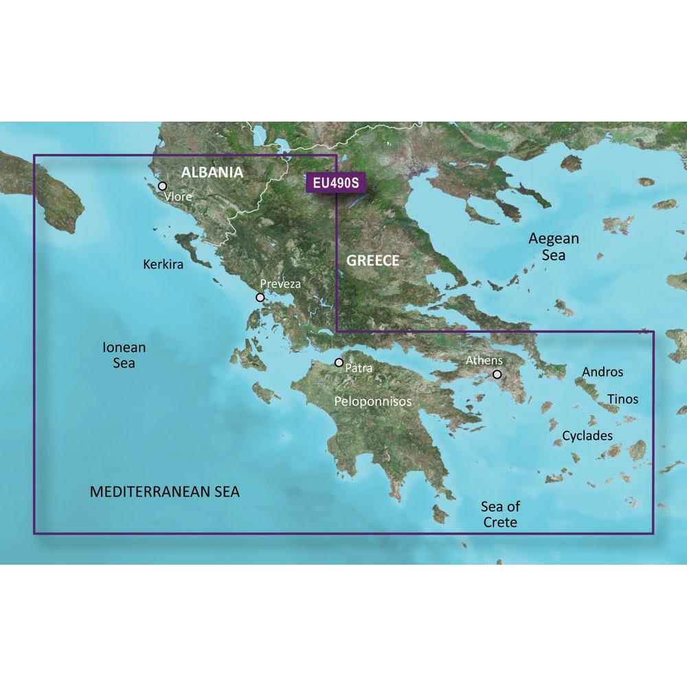 GARMIN 010-C0834-00 BLUECHART G3 VISION HD - VEU490S - GREECE WEST COAST & ATHENS - MICROSD/SD - The Twister Group Tools product