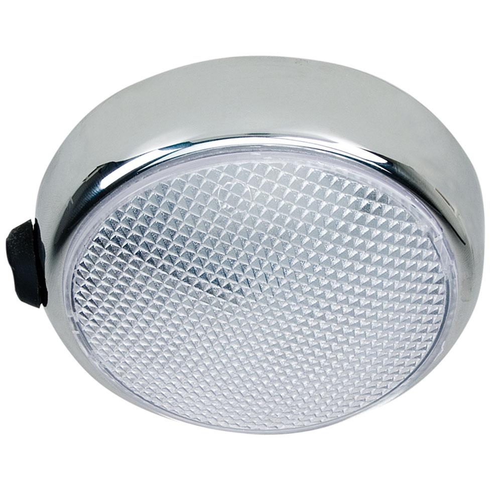 PERKO 1356DP0CHR ROUND SURFACE MOUNT LED DOME LIGHT - CHROME PLATED - WITH SWITCH - The Twister Group Tools product