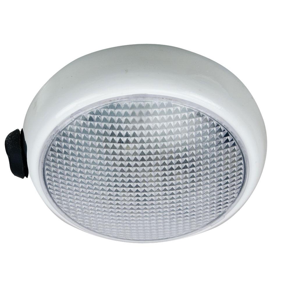 PERKO 1356DP0WHT ROUND SURFACE MOUNT LED DOME LIGHT - WHITE POWDER COAT - WITH SWITCH - The Twister Group Tools product