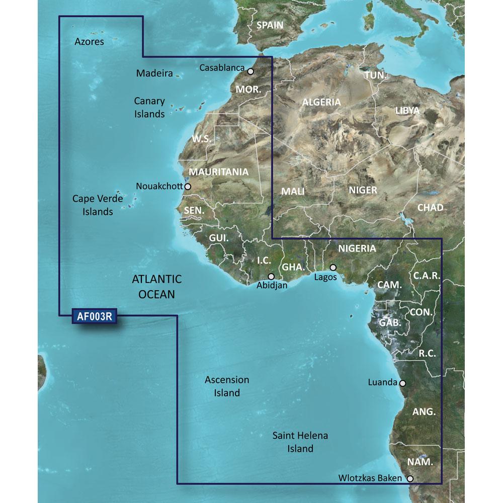 GARMIN 010-C0749-20 BLUECHART G2 HD - HXAF003R - WESTERN AFRICA - MICROSD/SD - High quality product image showing GARMIN 010-C0749-20 BLUECHART G2 HD - HXAF003R - WESTERN AFRICA - MICROSD/SD details and features