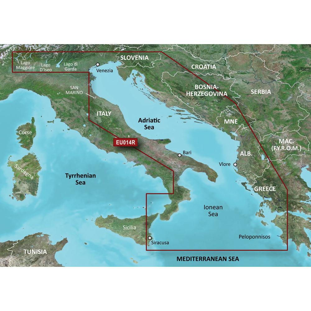 GARMIN 010-C0772-20 BLUECHART G2 HD - HXEU014R - ITALY ADRIATIC SEA - MICROSD/SD - High quality product image showing GARMIN 010-C0772-20 BLUECHART G2 HD - HXEU014R - ITALY ADRIATIC SEA - MICROSD/SD details and features