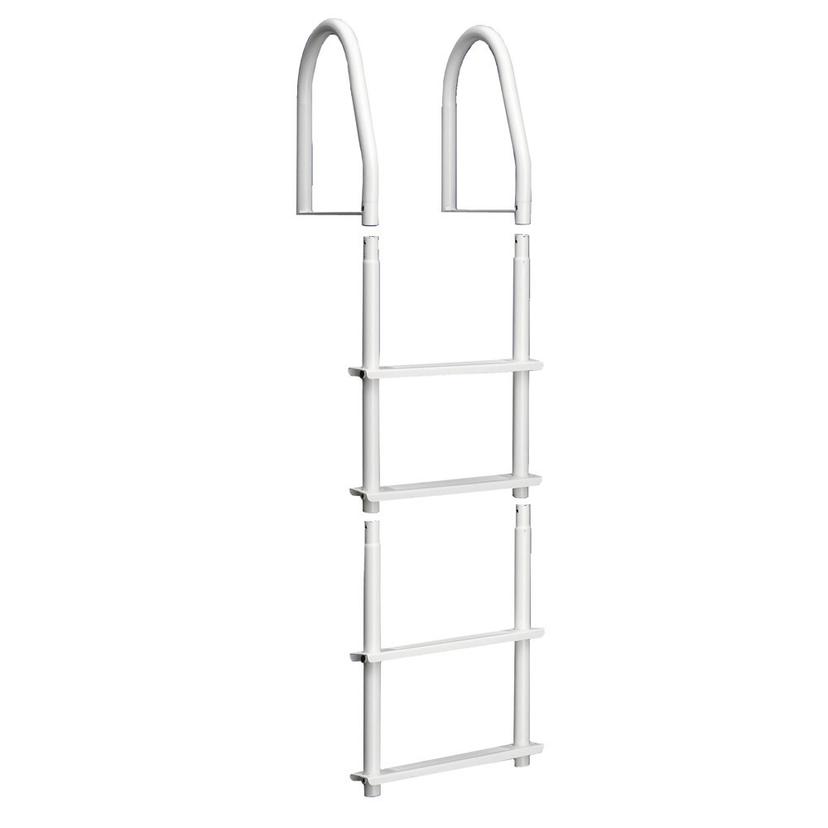 DOCK EDGE 2104-F FIXED 4 STEP LADDER BRIGHT WHITE GALVALUME