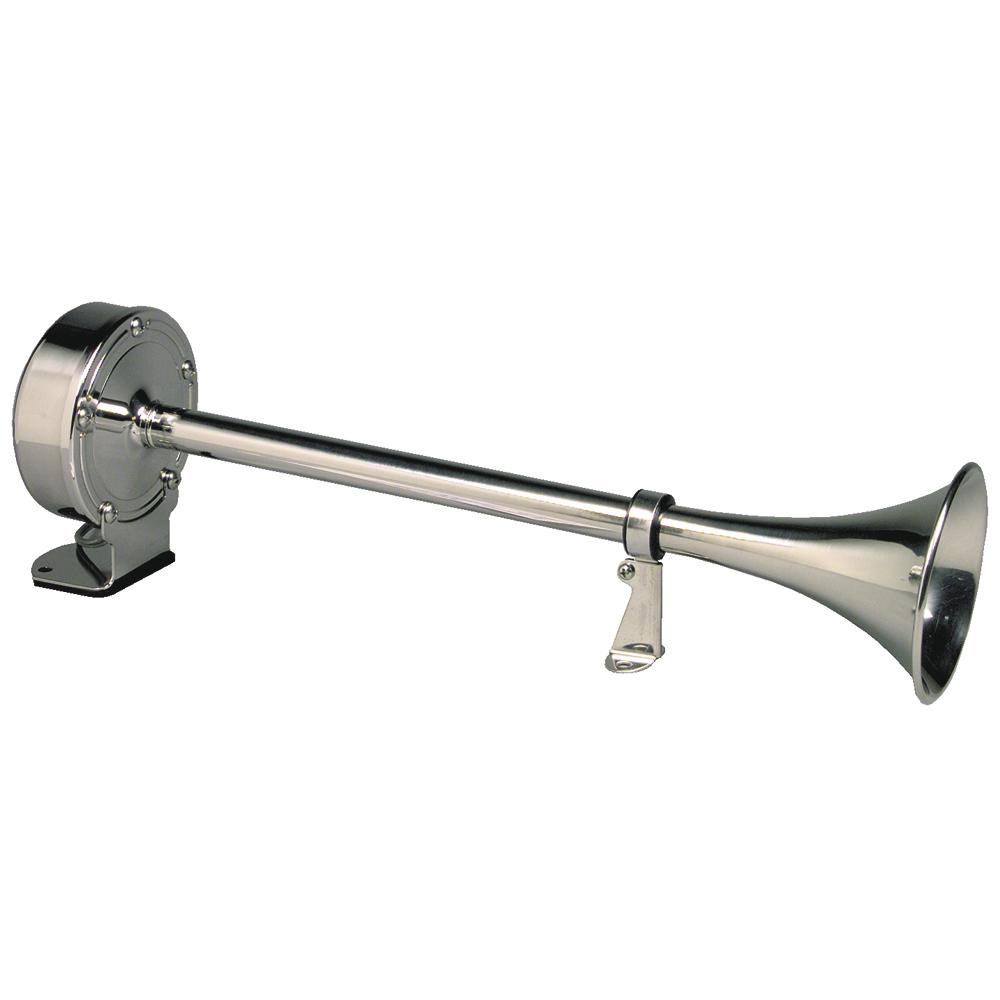 SCHMITT & ONGARO 10027 ONGARO DELUXE SS SINGLE TRUMPET HORN - 12V - High quality product image showing SCHMITT & ONGARO 10027 ONGARO DELUXE SS SINGLE TRUMPET HORN - 12V details and features