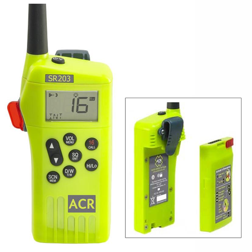 ACR 2827 SR203 GMDSS SURVIVAL RADIO WITH REPLACEABLE LITHIUM BATTERY