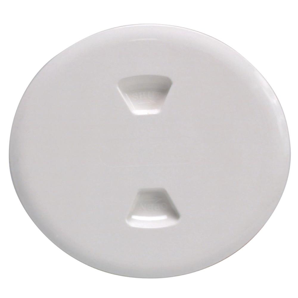 BECKSON DP50-W 5 INCH TWIST OUT DECK PLATE WHITE 5.5 INCH CUTOUT - High quality product image showing BECKSON DP50-W 5 INCH TWIST OUT DECK PLATE WHITE 5.5 INCH CUTOUT details and features