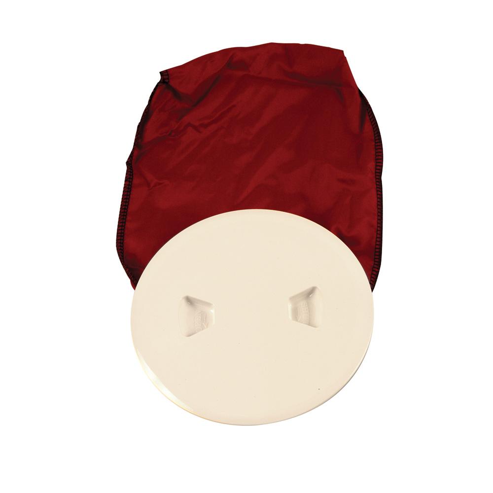 BECKSON DP50BN 5 INCH STOWAWAY DECK PLATE BEIGE WITH 12 INCH BAG 5.5 INCH CUTOUT - High quality product image showing BECKSON DP50BN 5 INCH STOWAWAY DECK PLATE BEIGE WITH 12 INCH BAG 5.5 INCH CUTOUT details and features