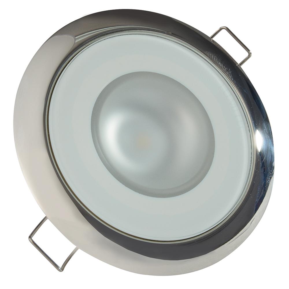 LUMITEC 113119 MIRAGE - FLUSH MOUNT DOWN LIGHT - GLASS FINISH/POLISHED SS BEZEL - WARM WHITE DIMMING - High quality product image showing LUMITEC 113119 MIRAGE - FLUSH MOUNT DOWN LIGHT - GLASS FINISH/POLISHED SS BEZEL - WARM WHITE DIMMING details and features