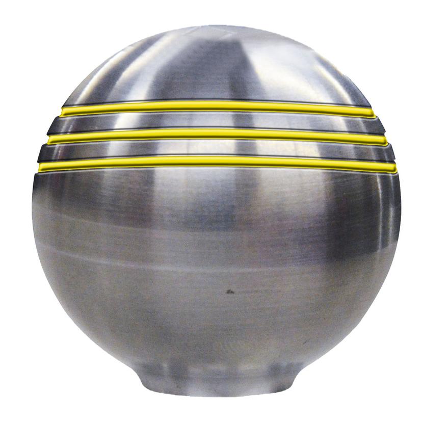 SCHMITT & ONGARO 50048 ONGARO THROTTLE KNOB GOLD 1-7/8 INCH GROOVED