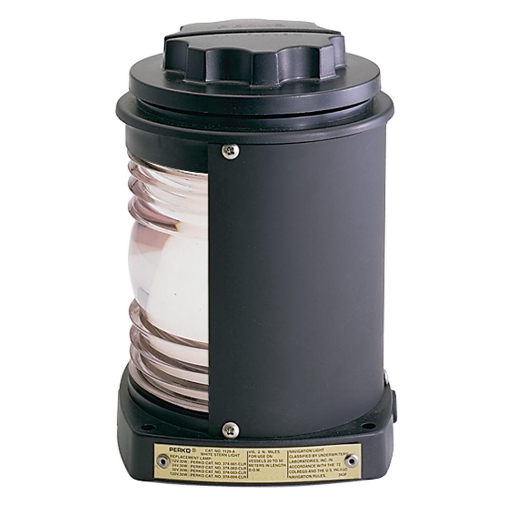 PERKO 1129A00BLK STERN LIGHT - BLACK PLASTIC, WHITE LENS - High quality product image showing PERKO 1129A00BLK STERN LIGHT - BLACK PLASTIC, WHITE LENS details and features