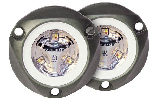 LUMITEC 101246 SEABLAZE MINI - UNDERWATER LIGHT - PAIR - BRUSHED FINISH - BLUE NON DIMMING - The Twister Group Tools product