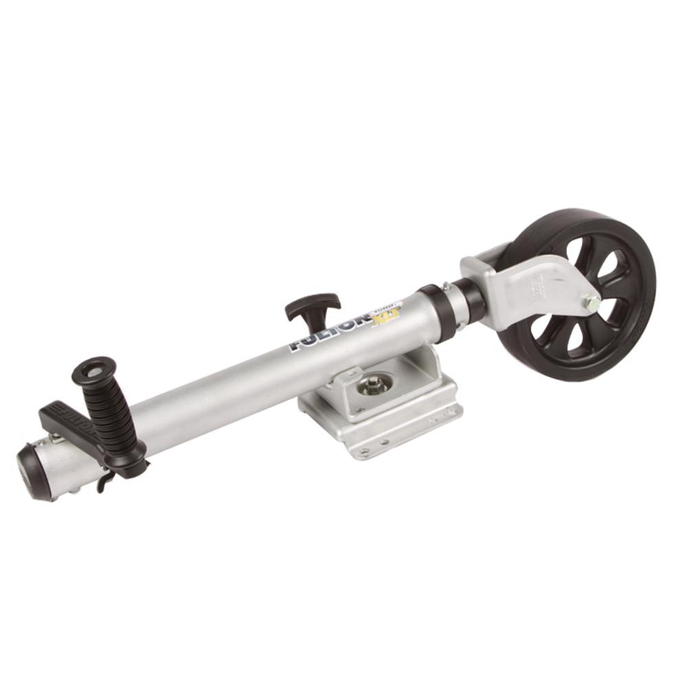 FULTON 141133 XLT 1500 LBS. SWING AWAY BOLT-ON JACK WITH 12 INCH TRAVEL & 8 INCH POLY WHEEL - SHARKSKIN FINISH - The Twister Group Tools product