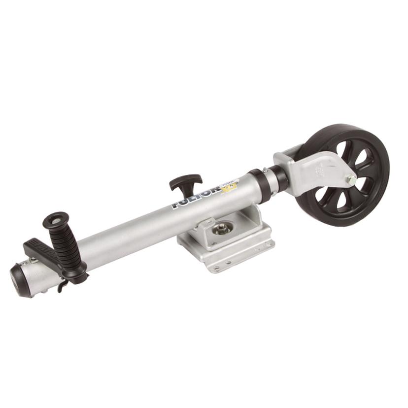 FULTON 141133 XLT 1500 LBS. SWING AWAY BOLT-ON JACK WITH 12 INCH TRAVEL & 8 INCH POLY WHEEL - SHARKSKIN FINISH