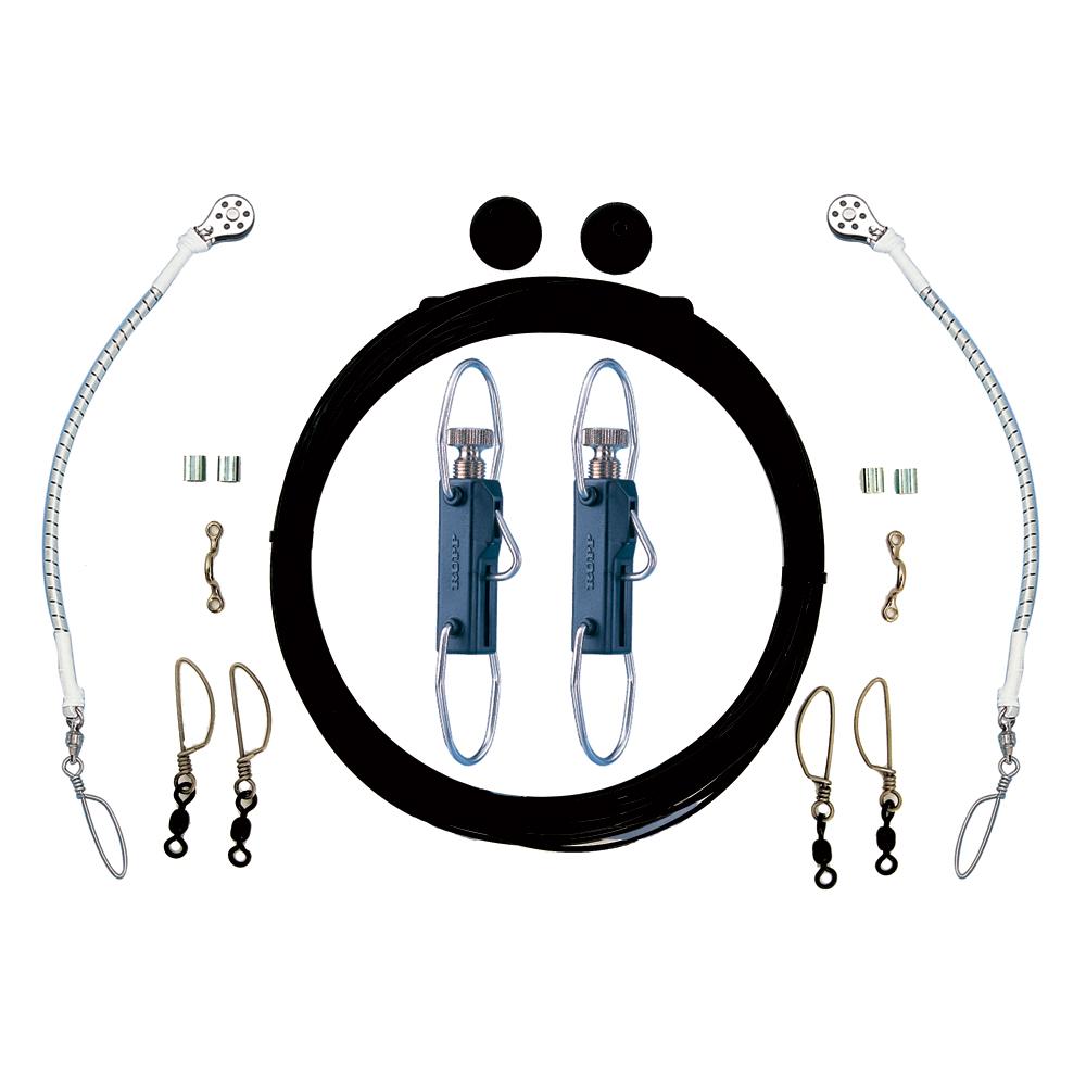 RUPP CA-0110-MO SINGLE RIGGING KIT WITH KLICKERS - BLACK MONO 160FT LINES - High quality product image showing RUPP CA-0110-MO SINGLE RIGGING KIT WITH KLICKERS - BLACK MONO 160FT LINES details and features