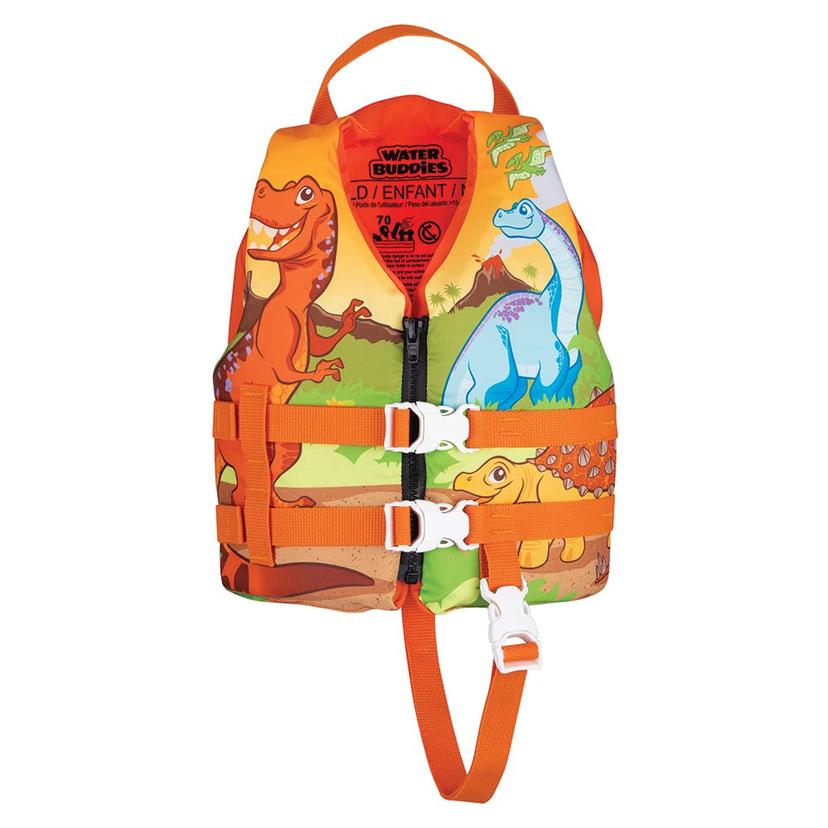 FULL THROTTLE 104300-200-001-15 WATER BUDDIES LIFE VEST - CHILD 30-50LBS - DINOSAURS