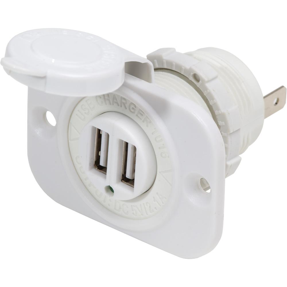 BLUE SEA 1016200 12V DC DUAL USB CHARGER SOCKET - WHITE - The Twister Group Tools product