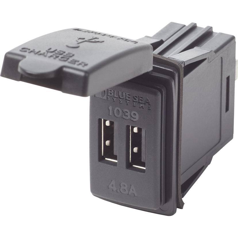 BLUE SEA 1039 DUAL USB CHARGER - 24V CONTURA MOUNT