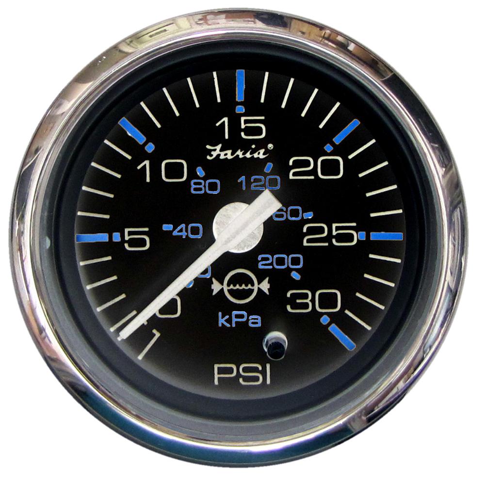 FARIA 13712 CHESAPEAKE BLACK SS 2 INCH WATER PRESSURE GAUGE KIT 30PSI - High quality product image showing FARIA 13712 CHESAPEAKE BLACK SS 2 INCH WATER PRESSURE GAUGE KIT 30PSI details and features