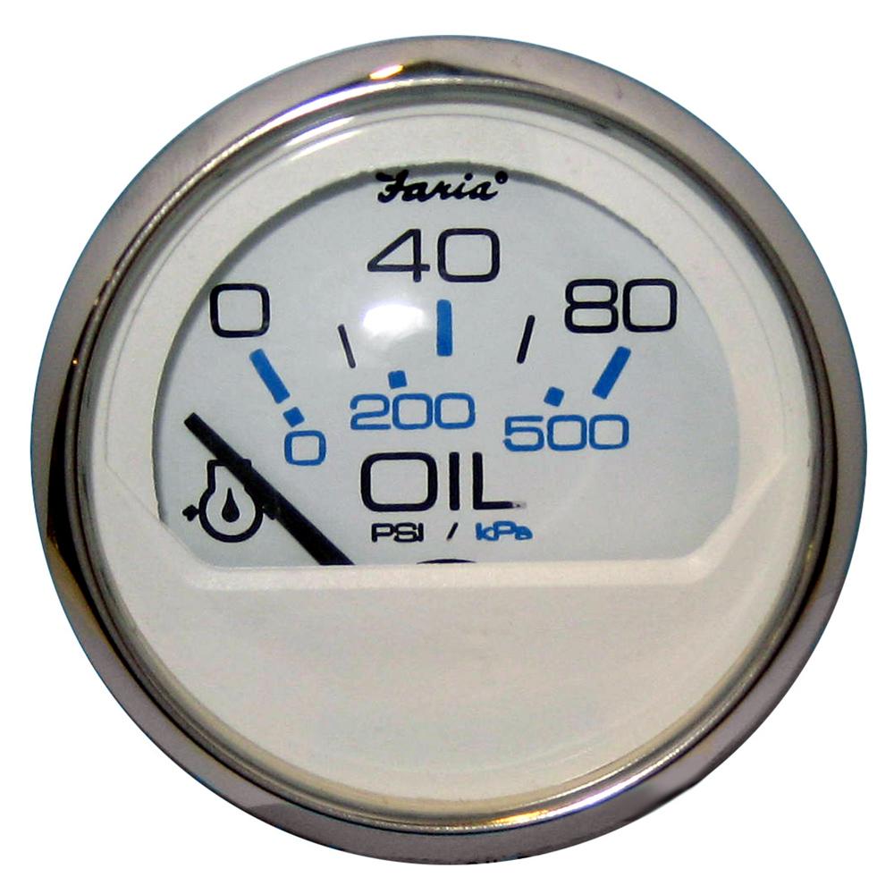 FARIA 13802 CHESAPEAKE WHITE SS 2 INCH OIL PRESSURE GAUGE 80 PSI - The Twister Group Tools product