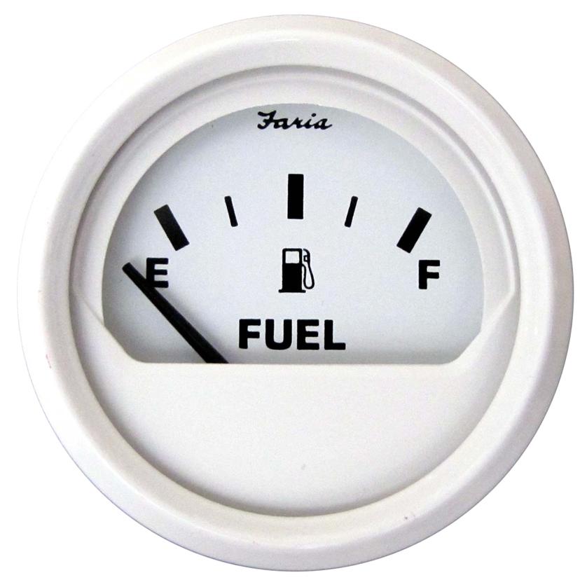 FARIA 13101 DRESS WHITE 2 INCH FUEL LEVEL GAUGE (E-1/2-F)