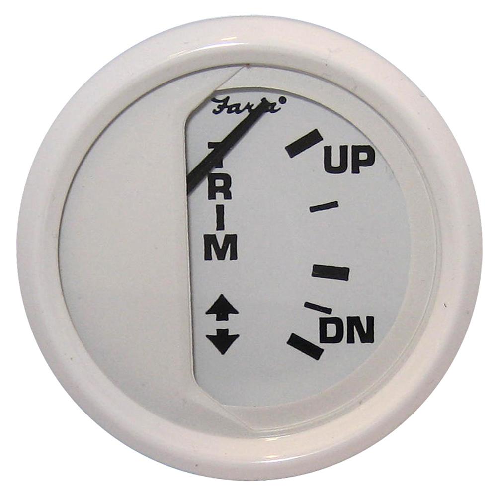 FARIA 13122 DRESS WHITE 2 INCH TRIM GAUGE (MERCURY / MARINER / MERCRUISER / VOLVO DP / YAMAHA-2001 AND NEWER) - High quality product image showing FARIA 13122 DRESS WHITE 2 INCH TRIM GAUGE (MERCURY / MARINER / MERCRUISER / VOLVO DP / YAMAHA-2001 AND NEWER) details and features