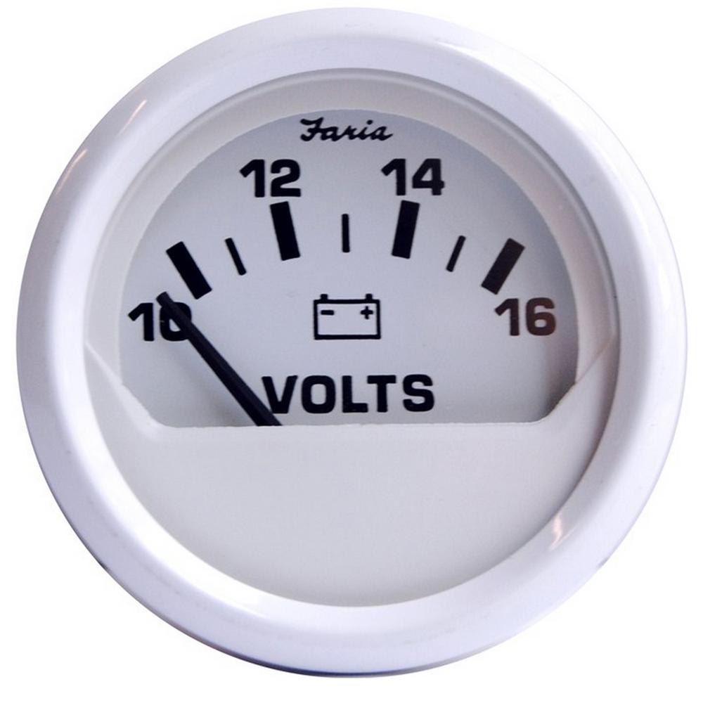 FARIA 13120 DRESS WHITE 2 INCH VOLTMETER 10-16VDC VP9139 - High quality product image showing FARIA 13120 DRESS WHITE 2 INCH VOLTMETER 10-16VDC VP9139 details and features