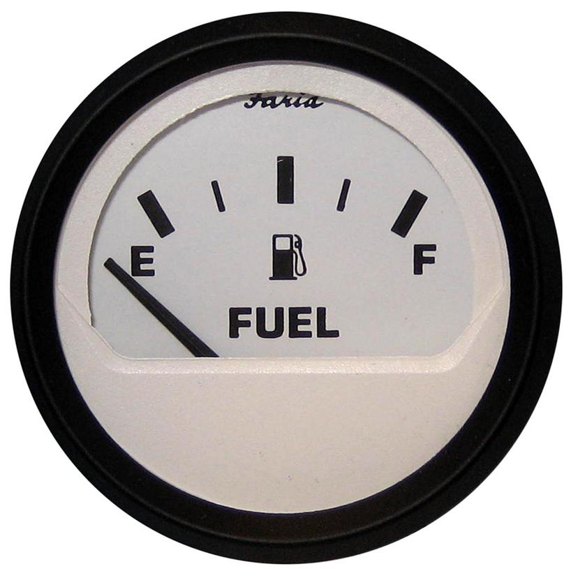 FARIA 12901 EURO WHITE 2 INCH FUEL LEVEL GAUGE (E-1/2-F) GP9358
