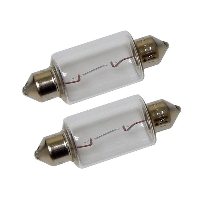 PERKO 0070DP1CLR DOUBLE ENDED FESTOON BULBS - 12V, 15W, .97A - PAIR
