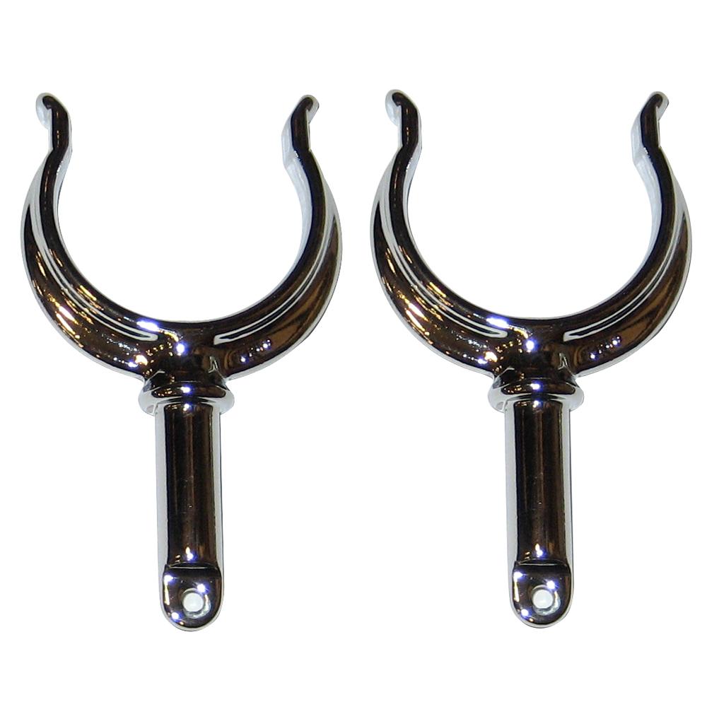 PERKO 1262DP0CHR RIBBED TYPE ROWLOCK HORNS - CHROME PLATED ZINC - PAIR - High quality product image showing PERKO 1262DP0CHR RIBBED TYPE ROWLOCK HORNS - CHROME PLATED ZINC - PAIR details and features