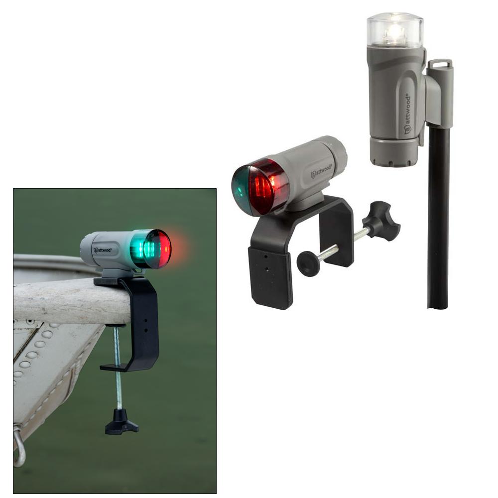 ATTWOOD 14194-7 PADDLESPORT PORTABLE NAVIGATION LIGHT KIT - C-CLAMP, SCREW DOWN OR ADHESIVE PAD - GRAY - High quality product image showing ATTWOOD 14194-7 PADDLESPORT PORTABLE NAVIGATION LIGHT KIT - C-CLAMP, SCREW DOWN OR ADHESIVE PAD - GRAY details and features