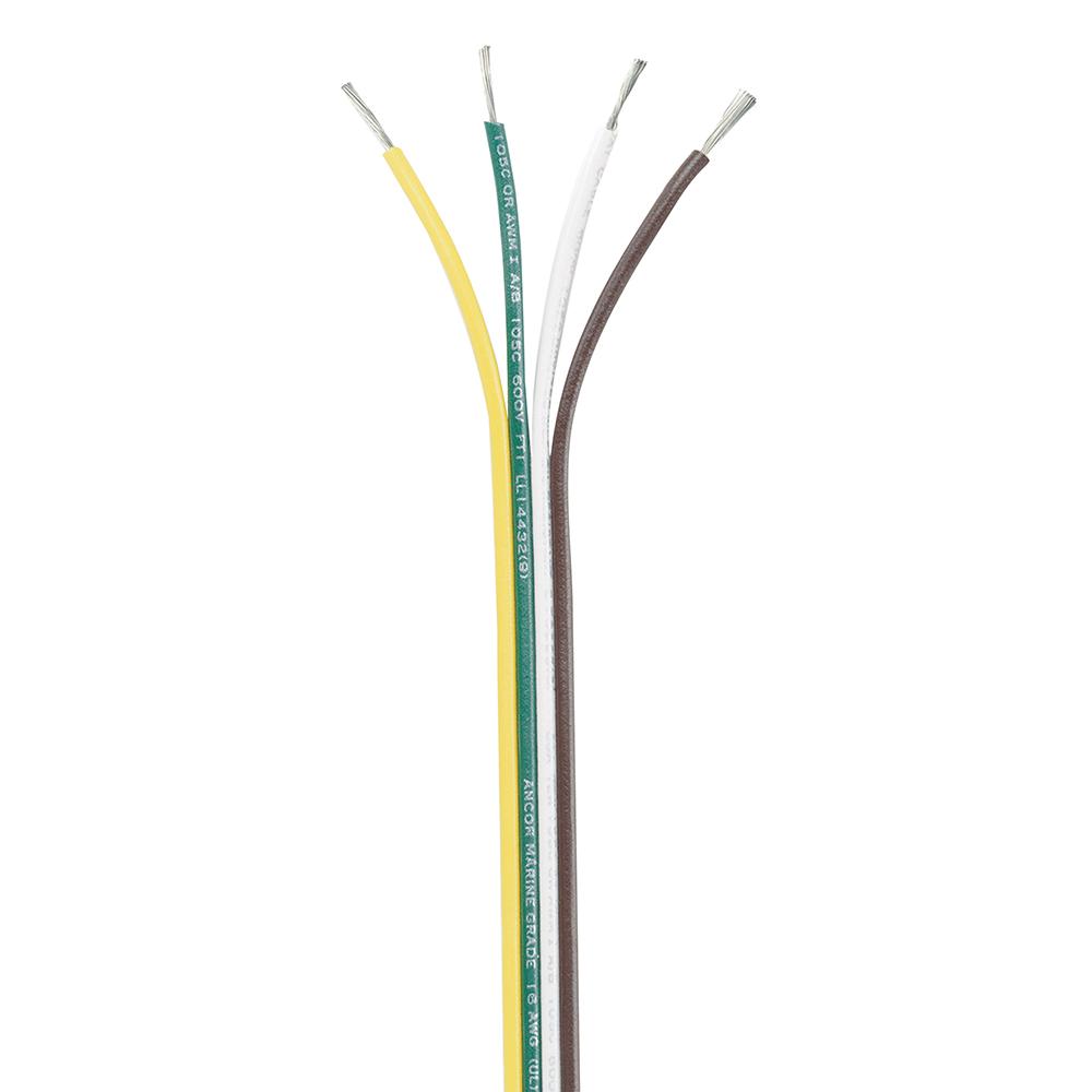 ANCOR 154525 RIBBON BONDED CABLE - 16/4 AWG - BROWN/GREEN/WHITE/YELLOW - FLAT - 250 - High quality product image showing ANCOR 154525 RIBBON BONDED CABLE - 16/4 AWG - BROWN/GREEN/WHITE/YELLOW - FLAT - 250 details and features