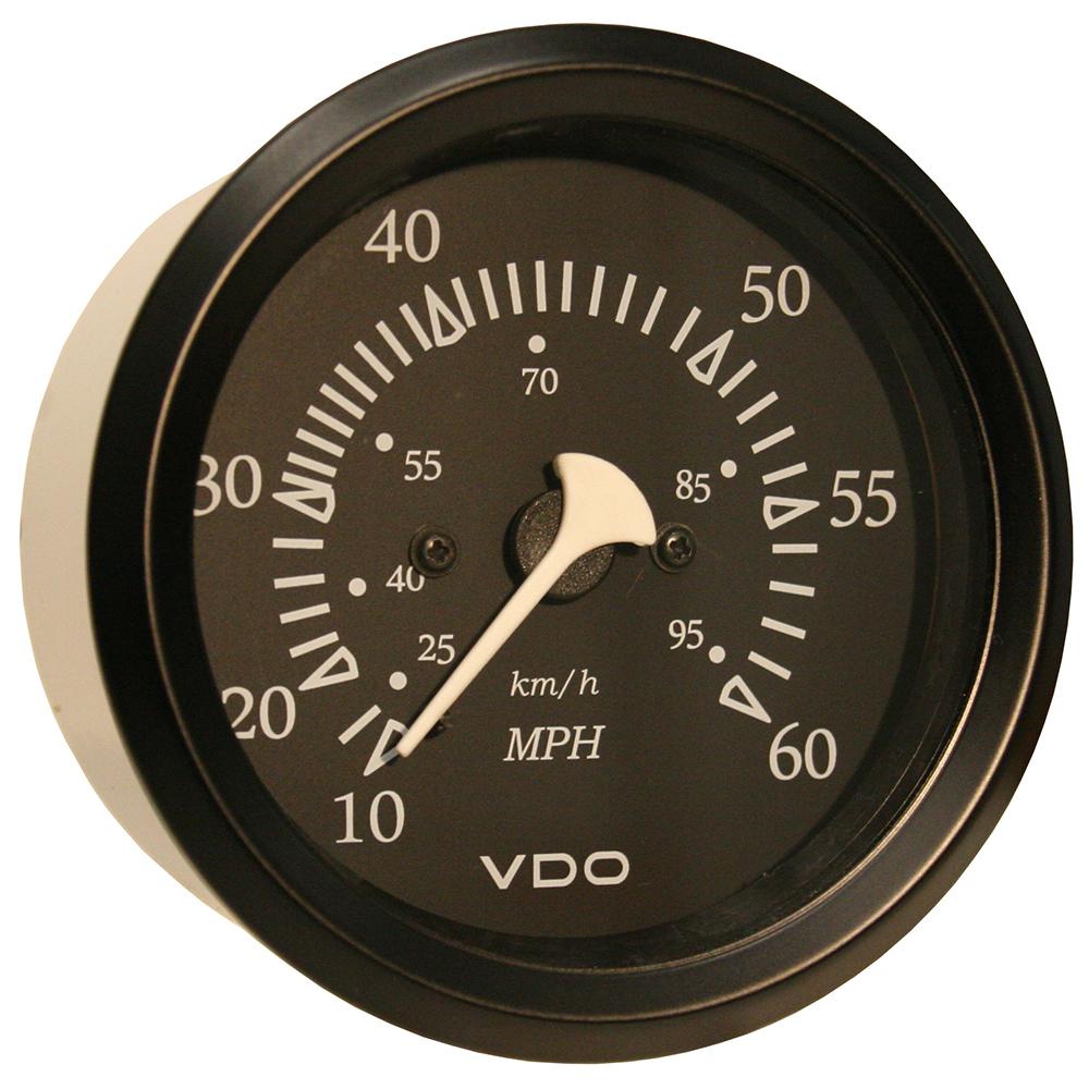 VDO 260-11795 ALLENTARE BLACK 60MPH 3-3/8 INCH (85MM) PITOT SPEEDOMETER - BLACK BEZEL - High quality product image showing VDO 260-11795 ALLENTARE BLACK 60MPH 3-3/8 INCH (85MM) PITOT SPEEDOMETER - BLACK BEZEL details and features