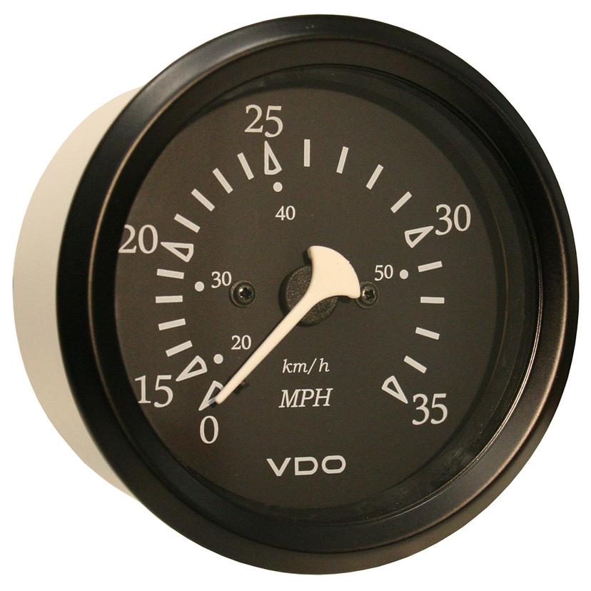 VDO 260-11796 ALLENTARE BLACK 35MPH 3-3/8 INCH (85MM) PITOT SPEEDOMETER - BLACK BEZEL