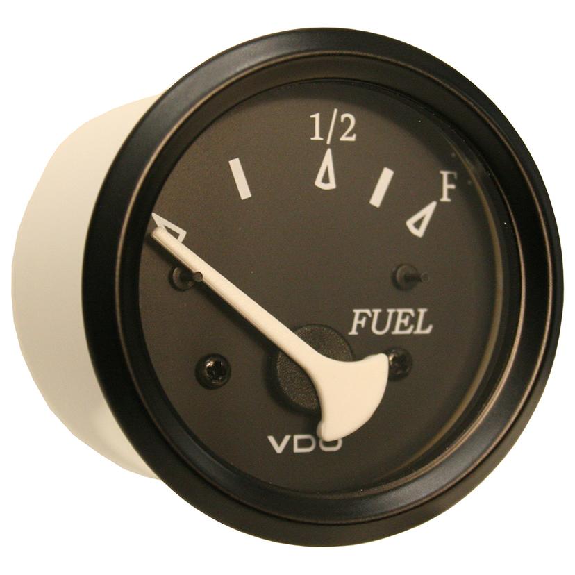 VDO 301-11802 ALLENTARE BLACK FUEL LEVEL GAUGE - USE WITH MARINE 240-33 OHM FUEL SENDERS - 12V - BLACK BEZEL