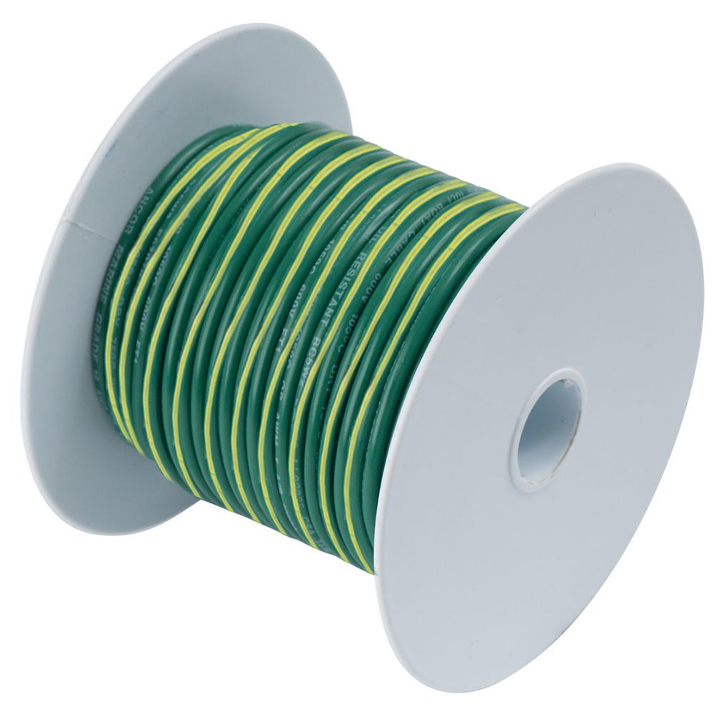 ANCOR 109302 GREEN W/YELLOW STRIPE 10 AWG TINNED COPPER WIRE - 25 - High quality product image showing ANCOR 109302 GREEN W/YELLOW STRIPE 10 AWG TINNED COPPER WIRE - 25 details and features