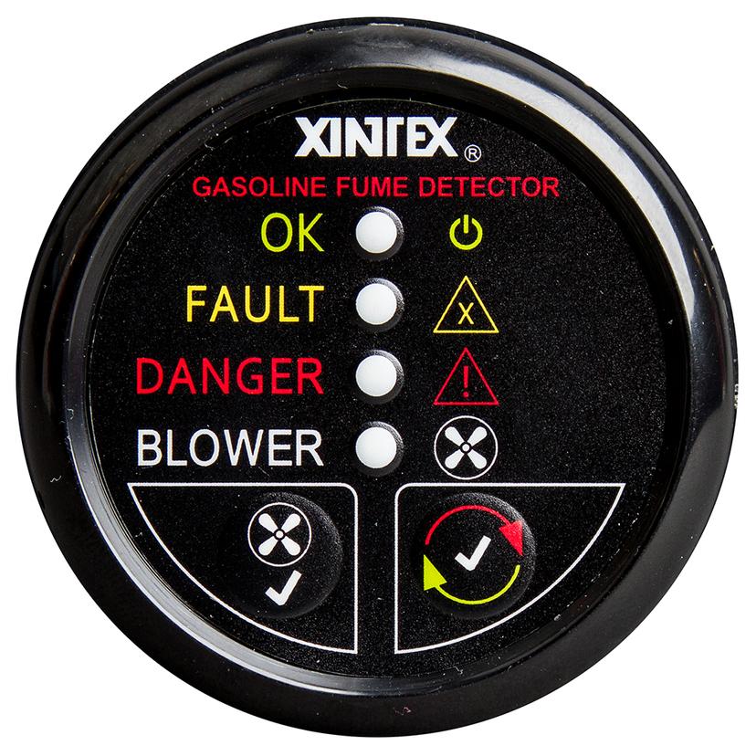 FIREBOY-XINTEX G-1BB-R XINTEX GASOLINE FUME DETECTOR & BLOWER CONTROL WITH PLASTIC SENSOR - BLACK BEZEL DISPLAY
