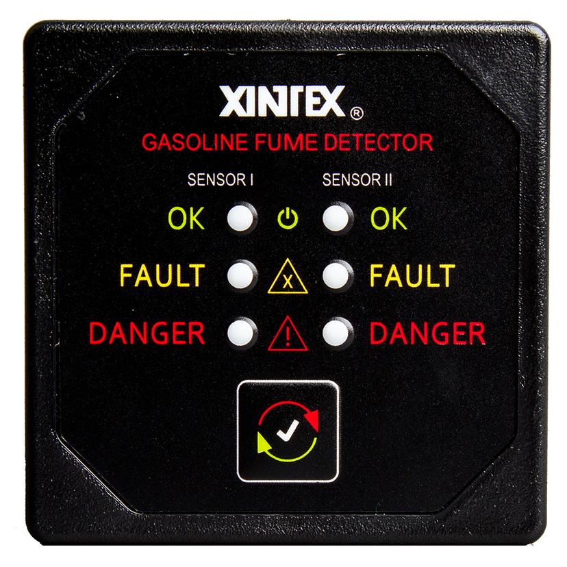 FIREBOY-XINTEX G-2B-R XINTEX GASOLINE FUME DETECTOR WITH 2 PLASTIC SENSORS - BLACK BEZEL DISPLAY