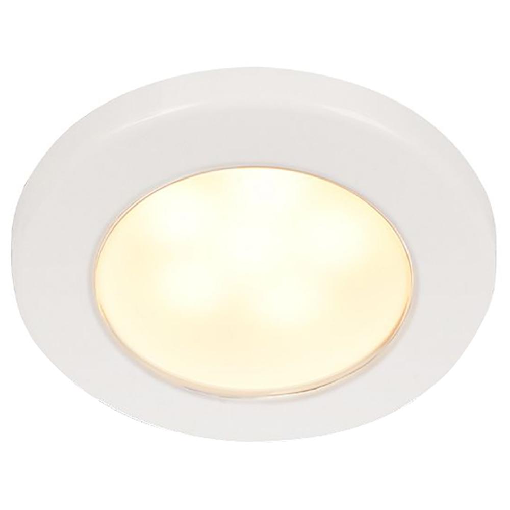 HELLA MARINE 958109011 EUROLED 75 3 INCH ROUND SCREW MOUNT DOWN LIGHT - WARM WHITE LED - WHITE PLASTIC RIM - 12V - High quality product image showing HELLA MARINE 958109011 EUROLED 75 3 INCH ROUND SCREW MOUNT DOWN LIGHT - WARM WHITE LED - WHITE PLASTIC RIM - 12V details and features