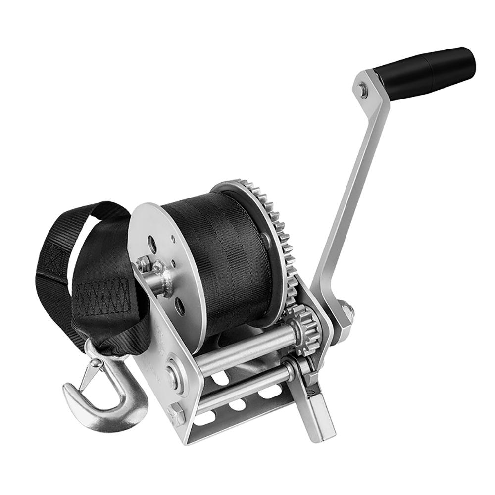 FULTON 142006 900LB SINGLE SPEED WINCH WITH 12FT STRAP FOR PERSONAL WATERCRAFT - High quality product image showing FULTON 142006 900LB SINGLE SPEED WINCH WITH 12FT STRAP FOR PERSONAL WATERCRAFT details and features