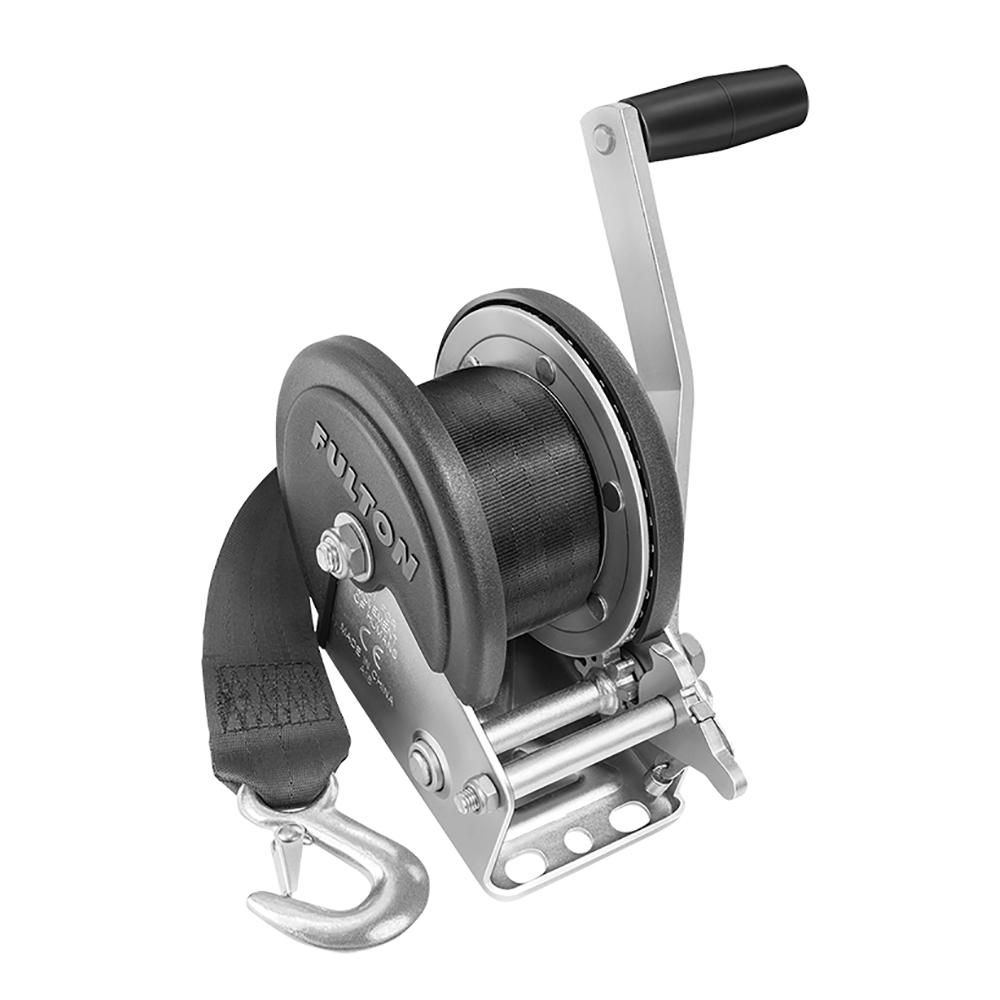 FULTON 142208 1500LB SINGLE SPEED WINCH WITH 20FT STRAP & COVER - The Twister Group Tools product