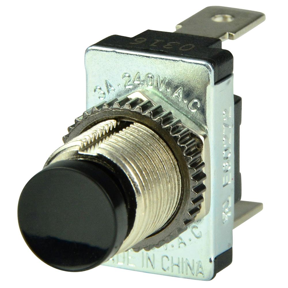 BEP 1001402 BLACK SPST MOMENTARY CONTACT SWITCH - OFF/(ON) - The Twister Group Tools product