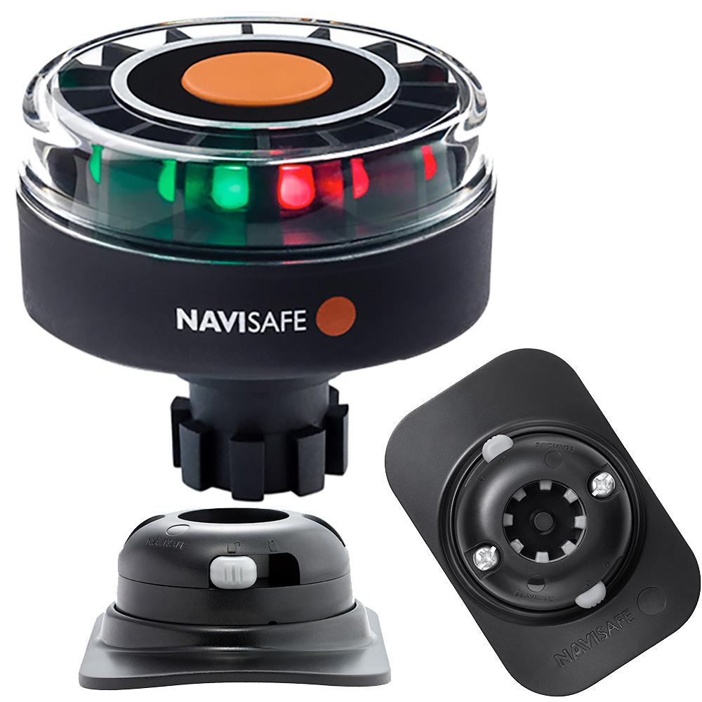 NAVISAFE 342KIT2 NAVILIGHT TRICOLOR 2NM WITH NAVIBOLT BASE & RIB MOUNT - BLACK - High quality product image showing NAVISAFE 342KIT2 NAVILIGHT TRICOLOR 2NM WITH NAVIBOLT BASE & RIB MOUNT - BLACK details and features