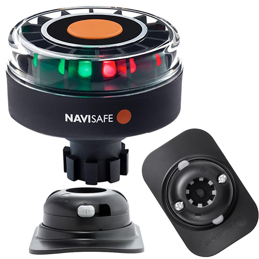 NAVISAFE 342KIT2 NAVILIGHT TRICOLOR 2NM WITH NAVIBOLT BASE & RIB MOUNT - BLACK