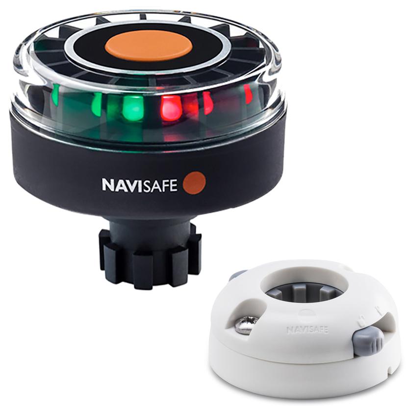 NAVISAFE 342KIIT5 NAVILIGHT TRICOLOR 2NM WITH NAVIBOLT BASE & HORIZONTAL MOUNT - WHITE