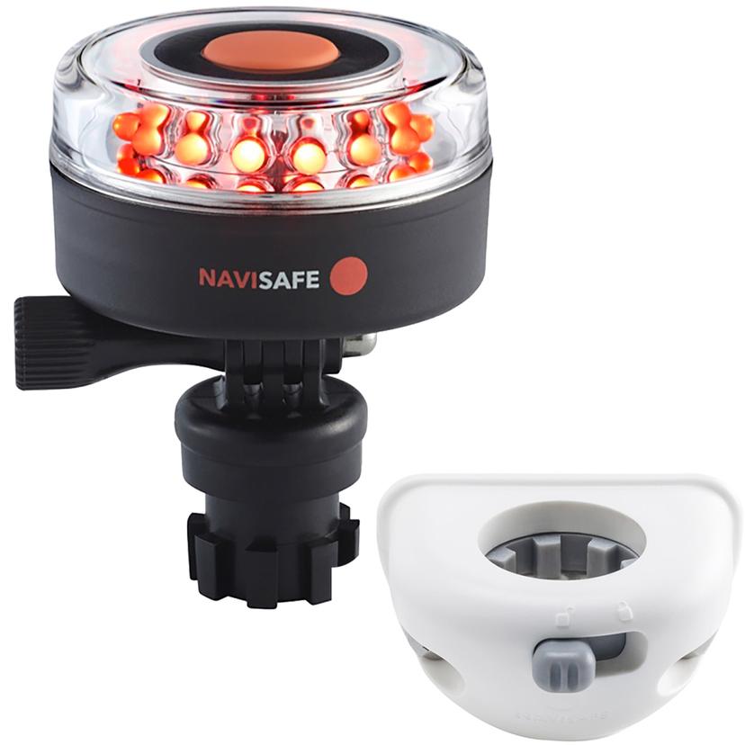 NAVISAFE 045KIT6 NAVILIGHT ALL RED 360 DEGREE 2NM WITH NAVIMOUNT BASE & VERTICAL MOUNT - WHITE