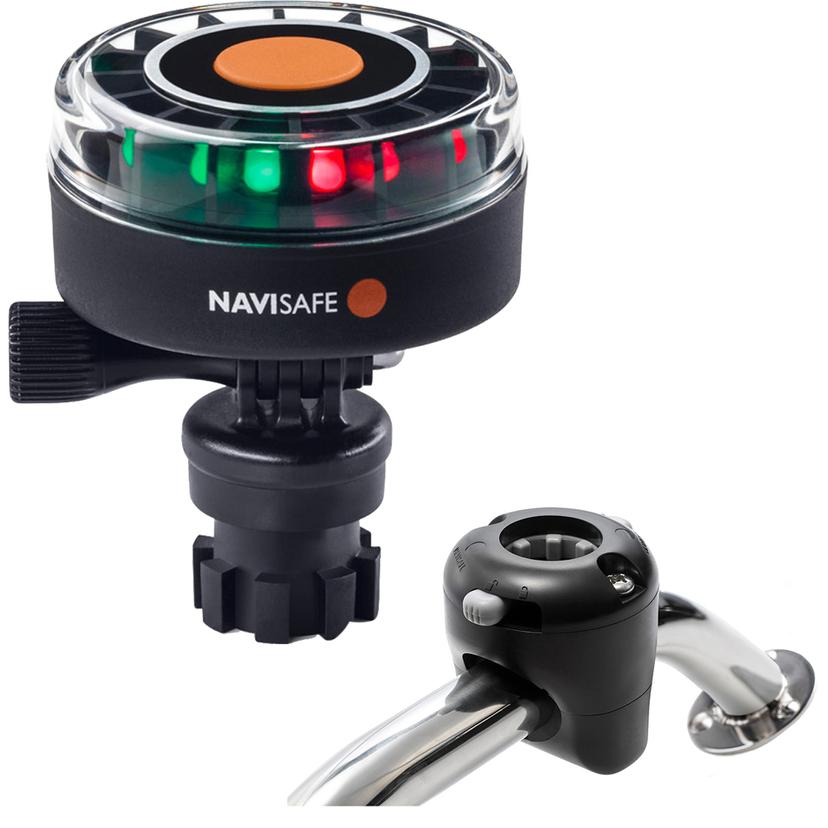 NAVISAFE 340KIT NAVILIGHT 2NM TRICOLOR WITH NAVIMOUNT BASE & RAIL MOUNT - BLACK